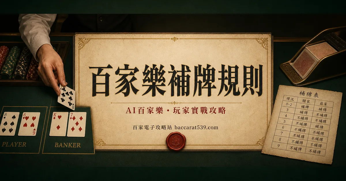 百家樂補牌規則:莊閒補牌表,實例走給你看