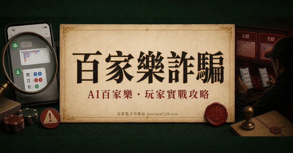 百家樂詐騙:三大劇本拆解,看完別再中第二次