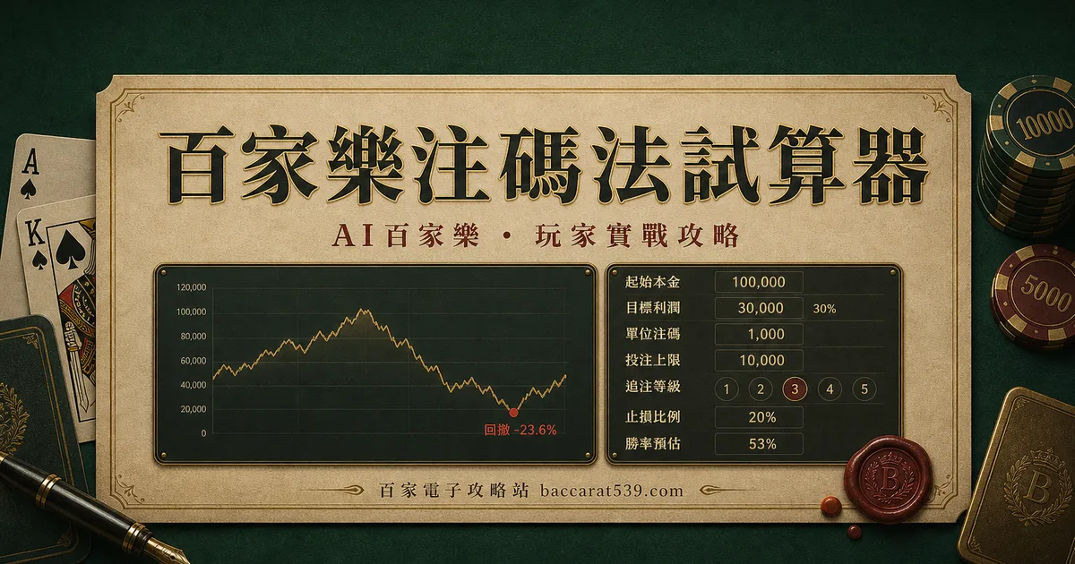百家樂注碼法試算器:丟真錢之前,先看清這套注碼長什麼樣