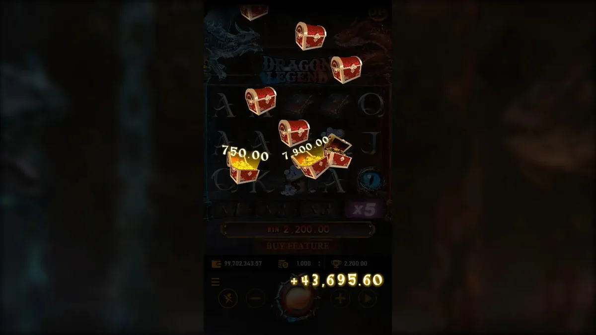 魔龍傳奇開寶箱瞬間:紅包寶箱噴出獎金,單筆進帳 +43,695.60